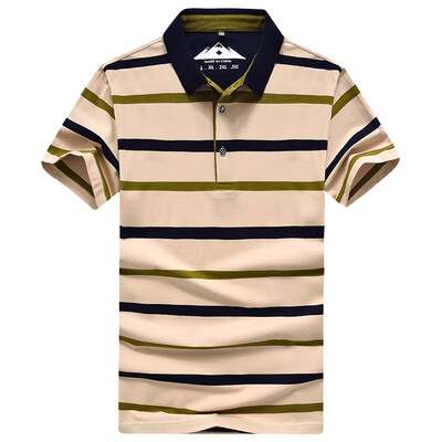 

Jeep Shield Polo Shirt Мужчины отворотом Повседневная полосатая футболка с коротким рукавом 17001D1709 Зеленая 3XL