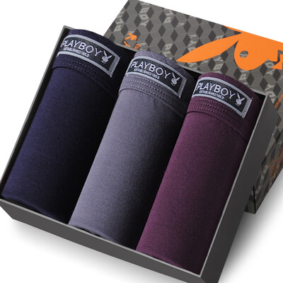 

Playboy 5267 Men&39s underwear Men&39s flat pants plus fat to increase the code fat guy guitar pants waist stretch loose shorts 3 gift box multi-color 5XL