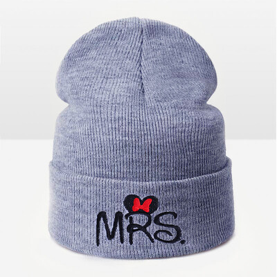 

WISHCLUB 2017 MR&MRS Winter Hat Knitted Warm Hat Skullies Beanies Cotton Brand Cap