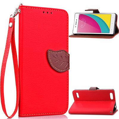 

Red Design PU Leather Flip Cover Wallet Card Holder Case for OPPO A33