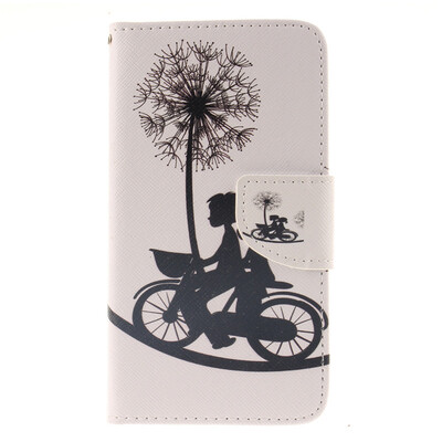 

Bike and Dandelion Design PU Leather Flip Cover Wallet Card Holder Case for LG G3