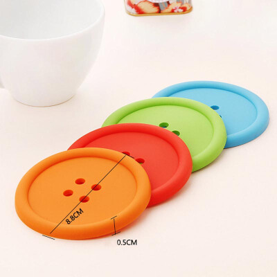 

MyMei Beauty Silicone Coffee Placemat Button Coaster Cup Glass Beverage Holder Pad Mat