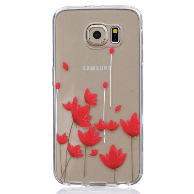 

Red flower Pattern Soft Thin TPU Rubber Silicone Gel Case Cover for SAMSUNG GALAXY S6