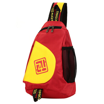 

F4Y) JS1228 chest bag outdoor chest bag large capacity leisure travel Messenger bag multi-function fashion single backpack black and yellow fight color