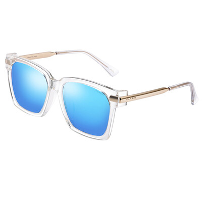 

Parsons (PARZIN) retro polarized sunglasses couple models shopping eye suction sunglasses female 9673 transparent frame reflective film ice blue