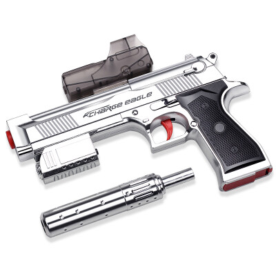 

[Jingdong supermarket] Peas like toy guns Water pistol Electric electric bursts of firearms electric model children's toy gun boy toys 9911 silver (color box version)