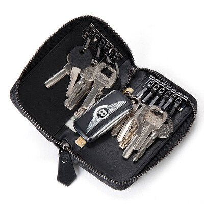 

Large capacity key bag sheepskin hand woven car key car bag home man multifunction key bag double row key position