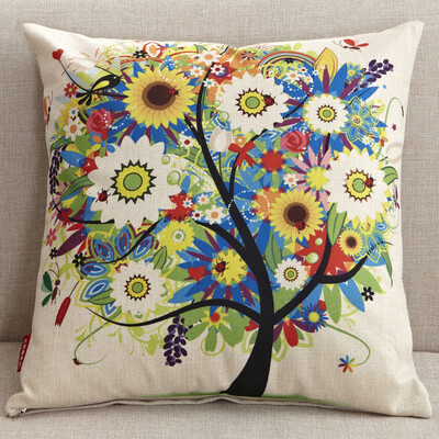 

Jiuzhou deer home textiles cartoon floral style pillow sofa cushions office pillow bedside back car car waist cushions waist pillow core fat tree 45x45cm