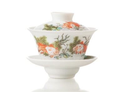 

Goldfish * Hand Painted Famille Rose Gaiwan 80ml