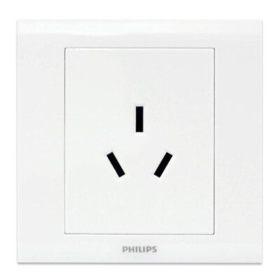 

Philips (PHILIPS) switch socket panel five-hole socket 10A two three plug power wall socket 86 type P3 ivory white