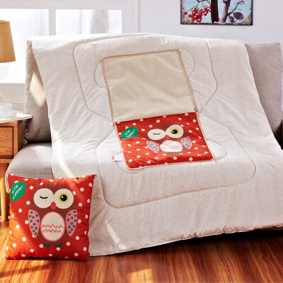 

Jiuzhou deer pillow was home linen style multi-functional dual-use cushions nap quilt summer cool quilt dual-use sofa car cushions were squinted owl 110 * 150cm