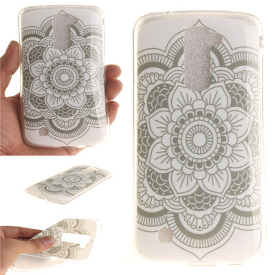 

White flowers Pattern Soft Thin TPU Rubber Silicone Gel Case Cover for LG K10