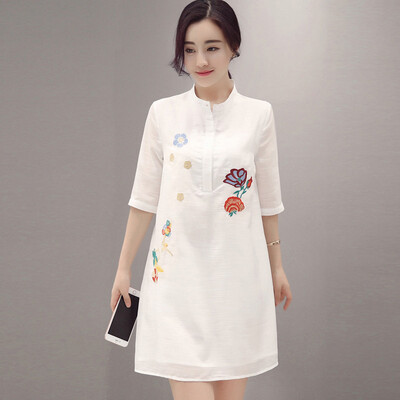 

A pond morning 2017 autumn Korean fashion loose five-point sleeve shirt female S71R0590A7S white S