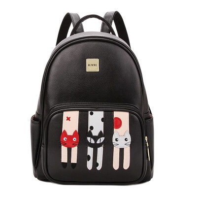 

Youha howru cute cat backpack Korean fashion personality shoulder bag handbag 6EL07004 black