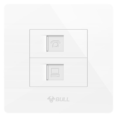 

Bull BULL switch socket G07 series two computer with telephone socket 86 type panel G07T212 white