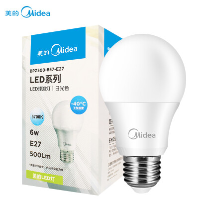 

Midea (Midea) LED bulb ball bubble 6W E27 big screw mouth 5700K is white light daylight color