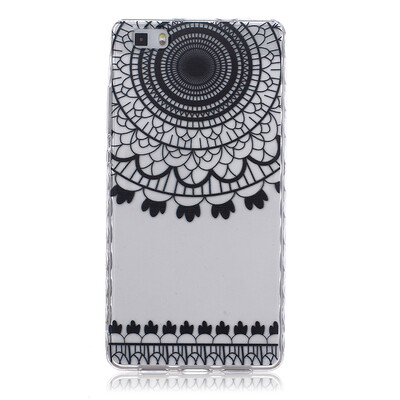 

Black wind chimes Pattern Soft Thin TPU Rubber Silicone Gel Case Cover for HUAWEI P8 Lite