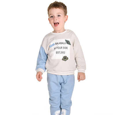 

Barbara (BALABALA) boy young child baby children hit color long-sleeved pants two-piece set 28041171104 shell card 90