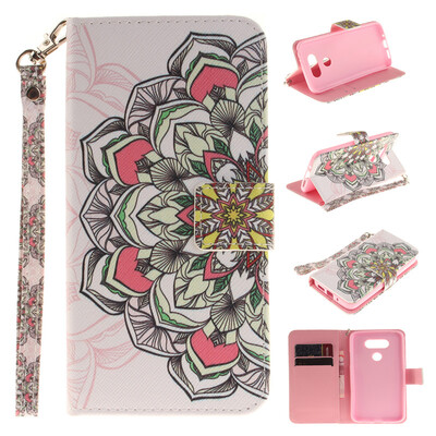 

Multilateral flowers Design PU Leather Flip Cover Wallet Card Holder Case for LG G5