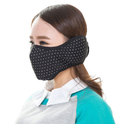 

Bovnik Winter Korean Walking Oral Hood Winter Men & Women Dustproof Hust Jackets Thickening Warmer Breathable Masks Black