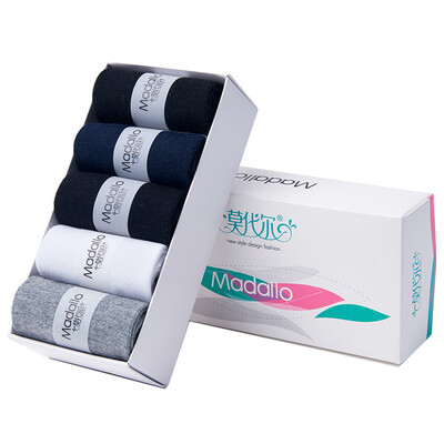 

Modal men socks short tube simple breathable cotton socks male mixed color 5 double gift box uniform