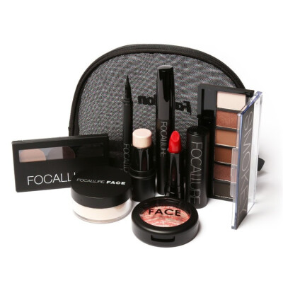 

Beginner Cosmetics Makeup Tool Kit 8 PCS Cosmetics Including Eyeshadow Lipstick With Makeup Bag by FOCALLURE