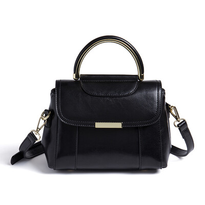 

Weisi viney cowhide handbags fashion Europe&the United States shoulder bag female wild Messenger bag handbag ladies fashion black