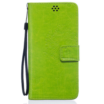 

Green Lovers and Dandelion Style Embossing Classic Flip Cover with Stand Function and Credit Card Slot for IPHONE 7 Plus