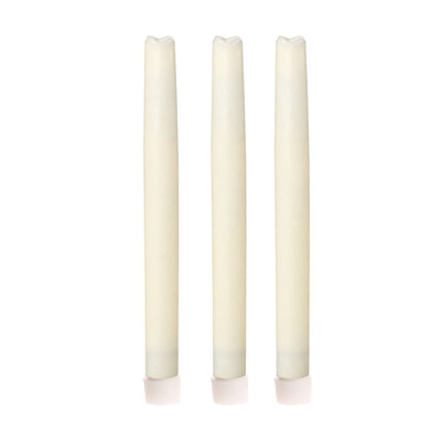 

9 Inches Melted Led Taper Candles with Timer,Battery Operated,Ivory,Pack of 3