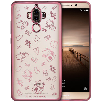 

Youjia Hello Kitty series Huawei mate9 phone shell protective cover plating thin shatter-resistant soft shell letters Katie