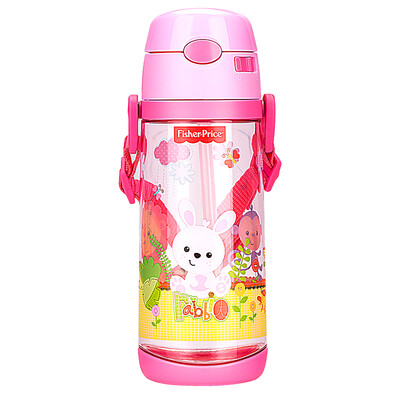 

Fisher-Price plastic cup Tritan material children's sports belt belt water cup students water bottle 550ML pink