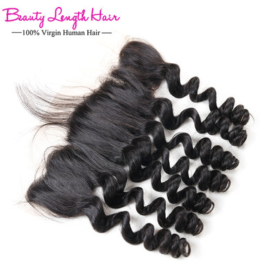 

Malaysian Loose Wave Lace Frontal Closure 1pc lot 130 Density Malaysian Virgin Hair Loose Wave 13x4 Swiss Lace Frontal 1B