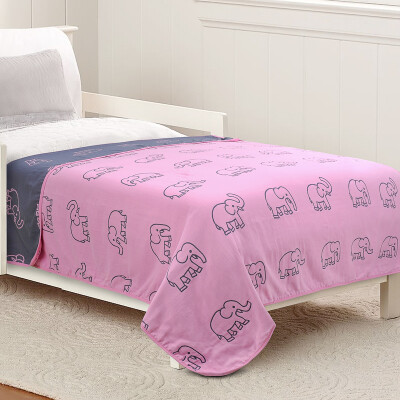 

Elephant printing 100 Cotton thin comforter for summerbed quilt pink