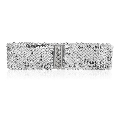 

Women Lady Fashion Casual Elastic Stretch Shinning Sequin Waist Waistband Belt