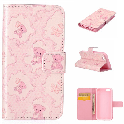 

Little bear Design PU Leather Flip Cover Wallet Card Holder Case for IPHONE 5C