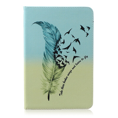 

Feathers and birds Style Embossing Classic Flip Cover with Stand Function and Credit Card Slot for SAMSUNG Galaxy Tab A 8.0 T350