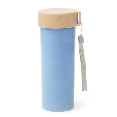 

BANKYI Wheat Straw Wash Water Cup Посуда серии Пшеница Портативная ручная дрель Кубок для воды с занавеской для детей Кубок для детей 480ML Nordic Blue
