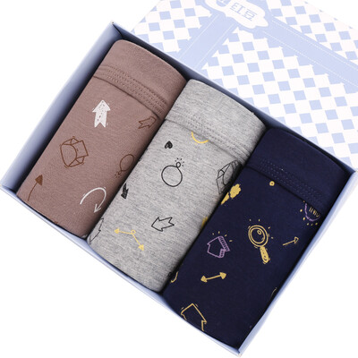 

Red beans hongdou men&39s soft cotton children&39s wear shorts flat underwear 3 boxed 185105