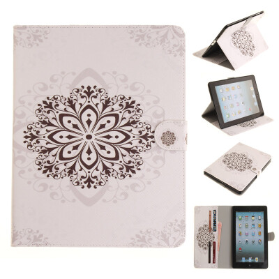 

Datura flowers Style Embossing Classic Flip Cover with Stand Function and Credit Card Slot for iPad 2/3/4