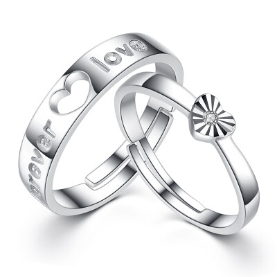 

Katie 925 silver couple rings men&women on the ring opening adjustable a pair