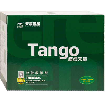 

Tianzhang TANGO new green day chapter 57mm 30mm thermal cash register paper bills mobile credit card machine paper supermarket ticket paper 10 m roll 200 rolls box