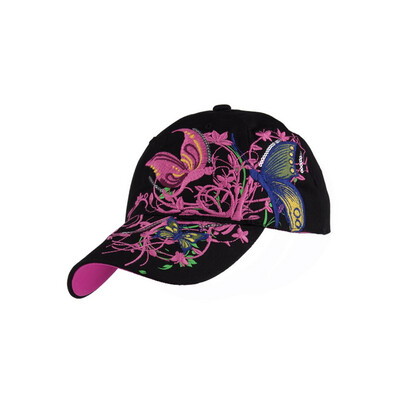 

Women Flowers Butterflies Embroidered Casual Golf Hat Adjustable Baseball Cap