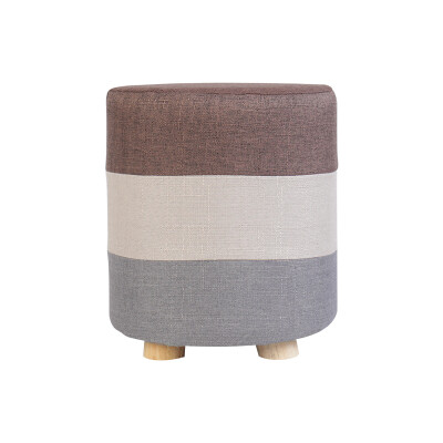 

Small B simple round stool fabric stool lazy computer stool coffee color AM11