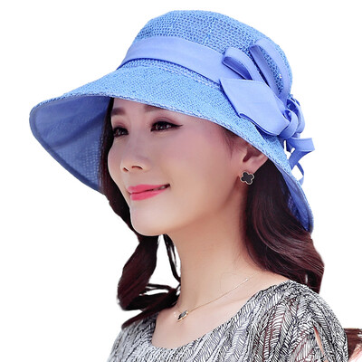 

Jingdong Supermarket] Lan Shiyu M0320 Korean version of the sun sun hat female big along the sunset cap sky blue