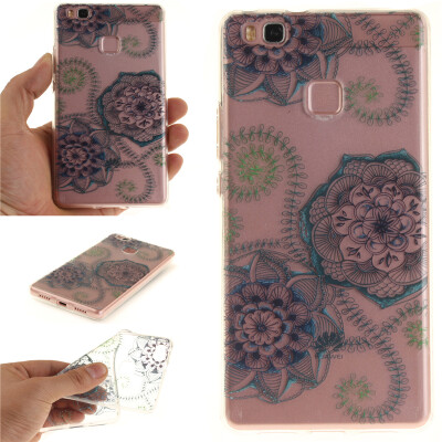 

Blue and green dream flower Pattern Soft Thin TPU Rubber Silicone Gel Case Cover for HUAWEI P9 LITE