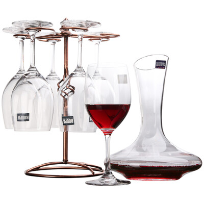 

Luo set (ROUPA) red wine glass wakeers wine set 7 sets (460ml red wine glass * 6 + 1000ml wakeers * 1) gift fine wine racks and four wine accessories
