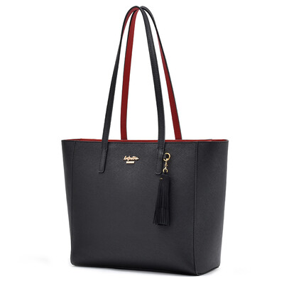 

La Festin La Festin handbags shoulder bag female cowhide Korean commuter Tote bag large package 618657 Kelly black