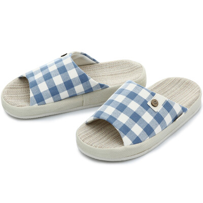 

Jingdong supermarket three Lee cotton Korean home slippers men&women adult couple models non-slip breathable spring&autumn winter indoor cotton towel color pattern for 39-40 yards