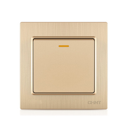 

Zhengtai CHNT socket panel single open multi-control switch panel brushed gold 7L series NEW7-L07102A