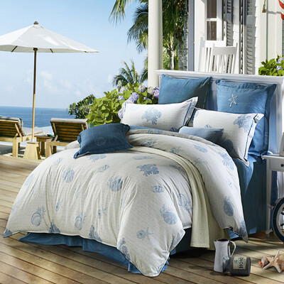 

Mercury Home Textiles MERCURY Cotton Twill Prints Four Piece Dolphin Bay Love Double 15m Bed